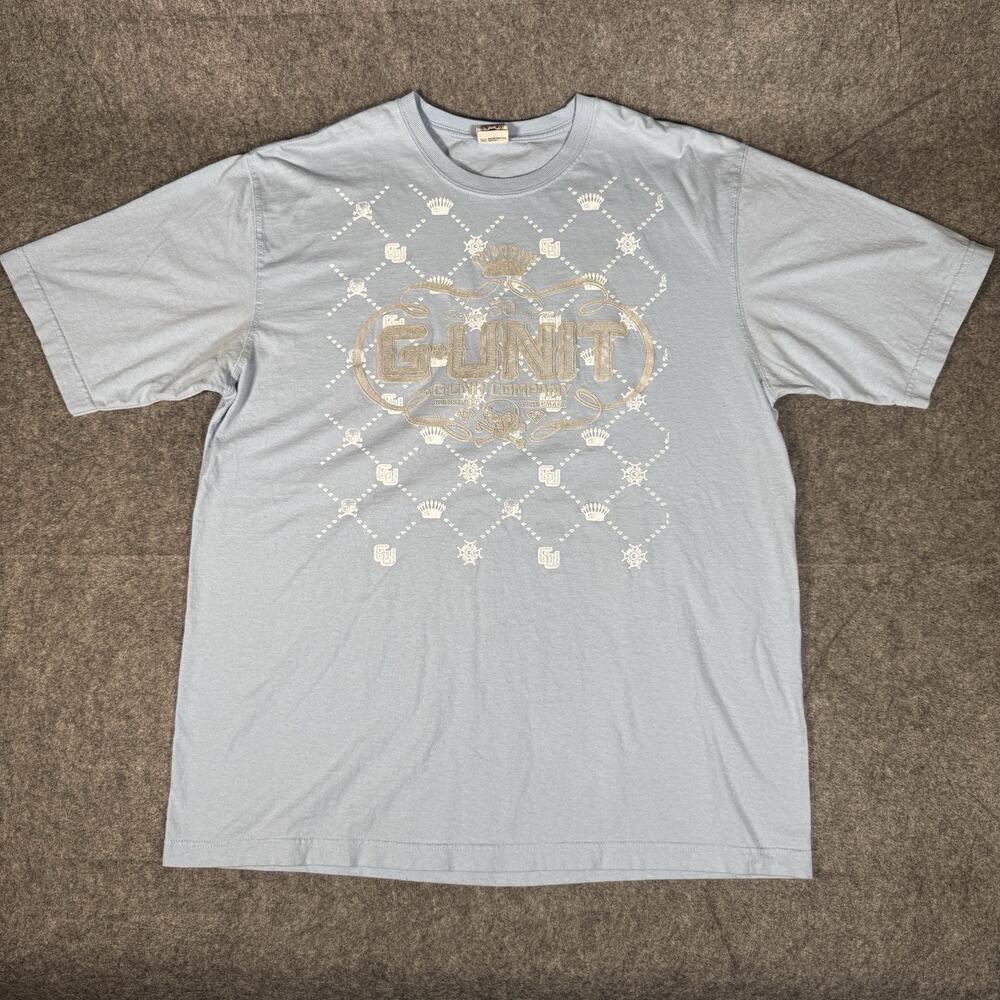 Y2k Vintage 2000’s G Unit Blue Logo Shirt Size XXL